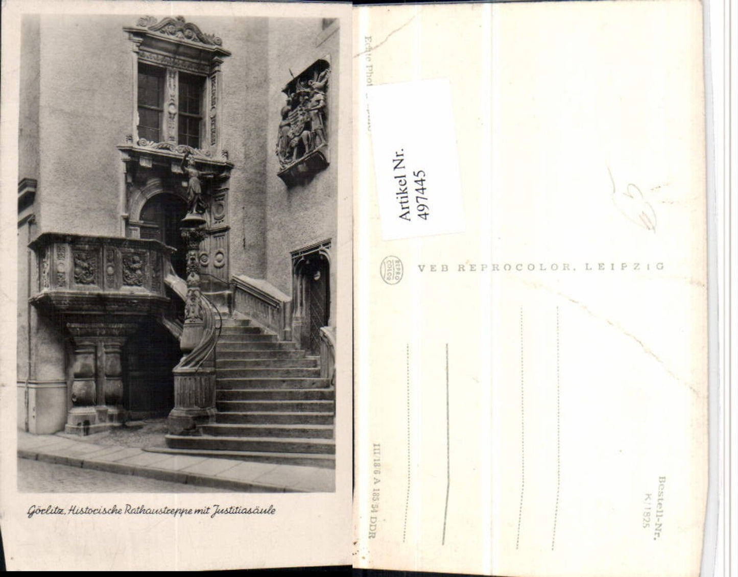 497445,Görlitz Historische Rathaustreppe m. Justitiasäule