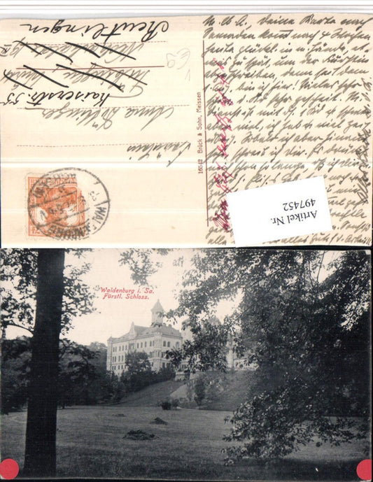 497452,Waldenburg Fürstliches Schloss pub Brück & Sohn 16542