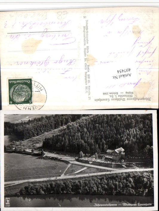 497454,Zschopau-Talsperre Waldhaus Lauenhain b. Mittweida Fliegeraufnahme
