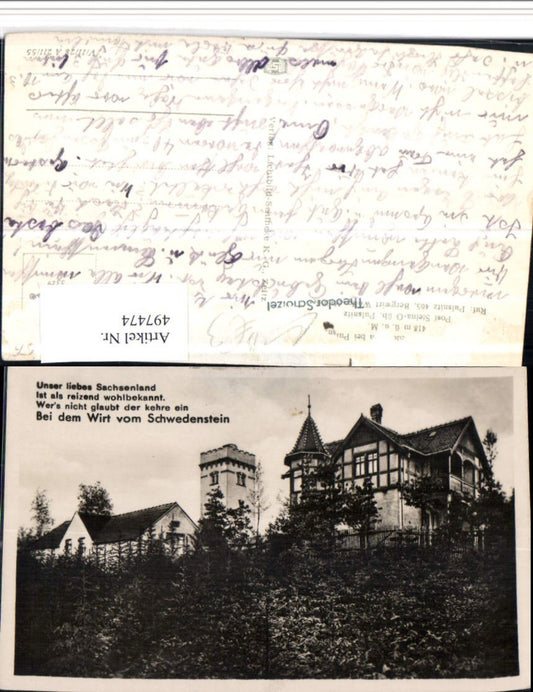 497474,Schwedenstein b. Steina Pulsnitz Gasthof Turm