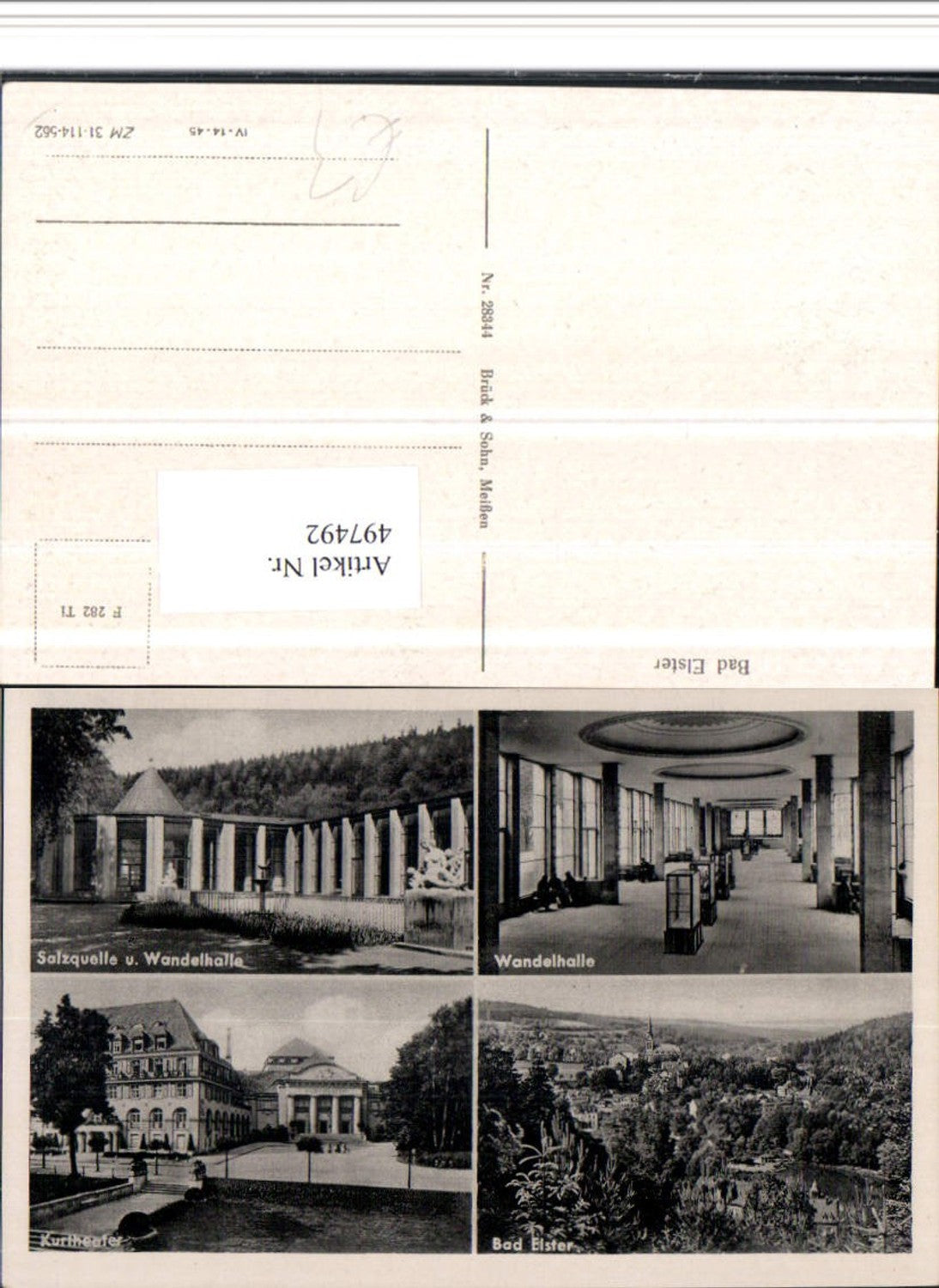 497492,Bad Elster Totale Wandelhalle Kurtheater Mehrbildkarte