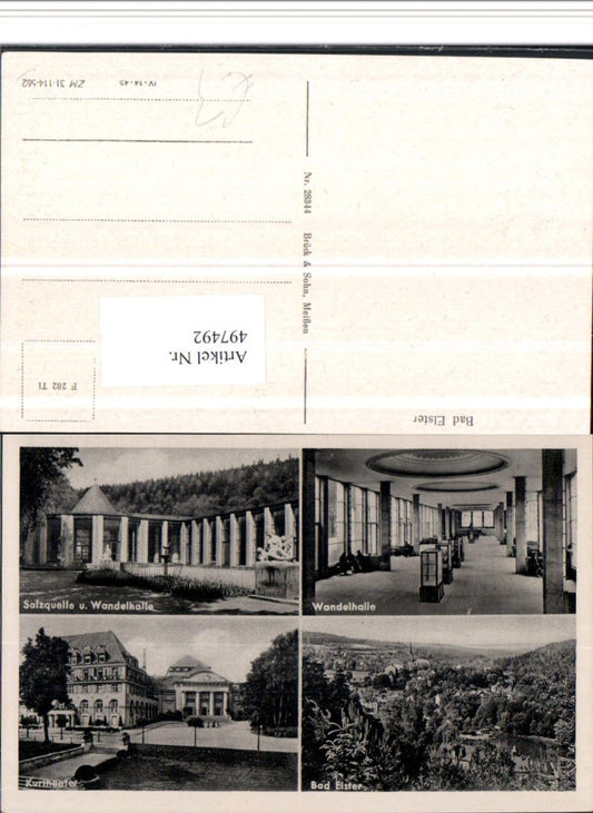 497492,Bad Elster Totale Wandelhalle Kurtheater Mehrbildkarte