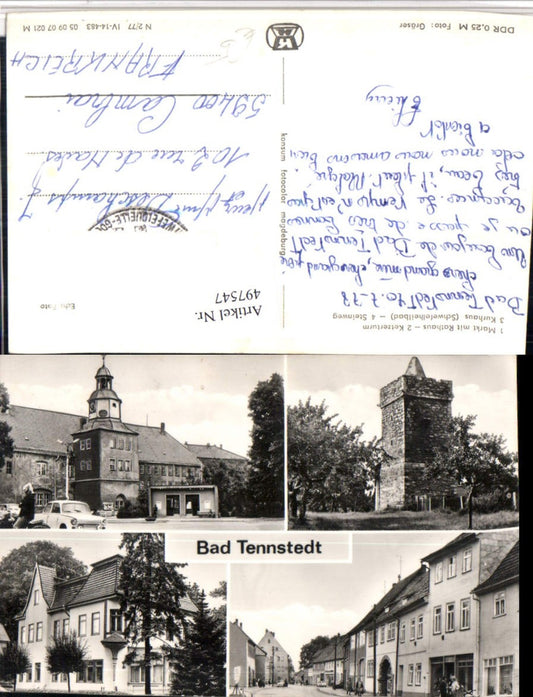 497547, Bad Tennstedt Market Town Hall Spa Tower Multi-view postcard