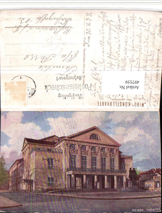 497559,Künstler AK Weimar Theater Gebäude pub Wiro 1013/2361