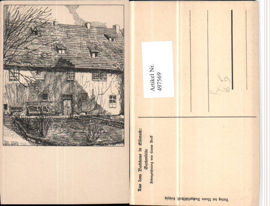 497569, Artist AK Hanns Bock Eisenach Bach House Garden