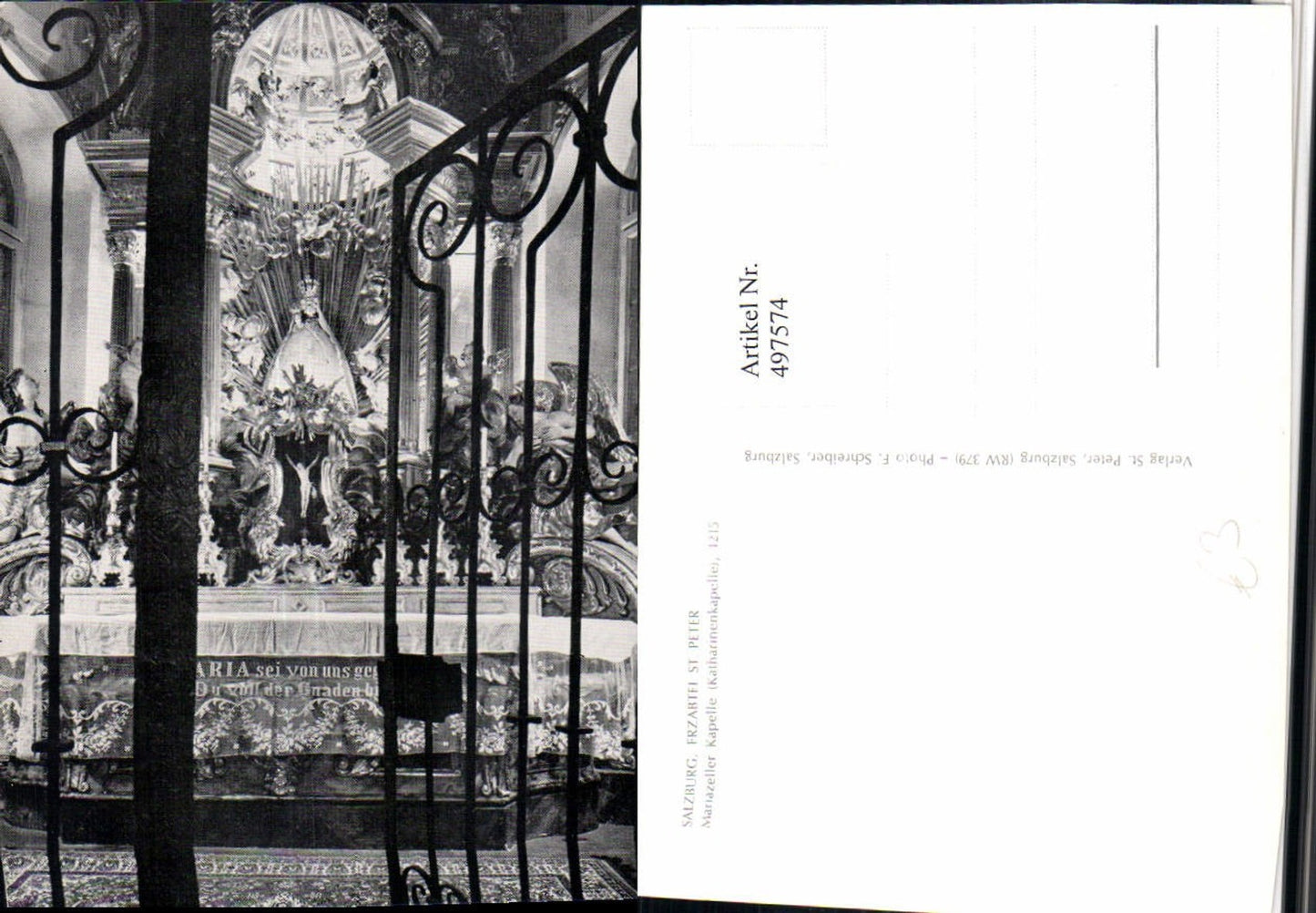 497574,Salzburg Erzabtei St. Peter Mariazeller Kapelle Altar
