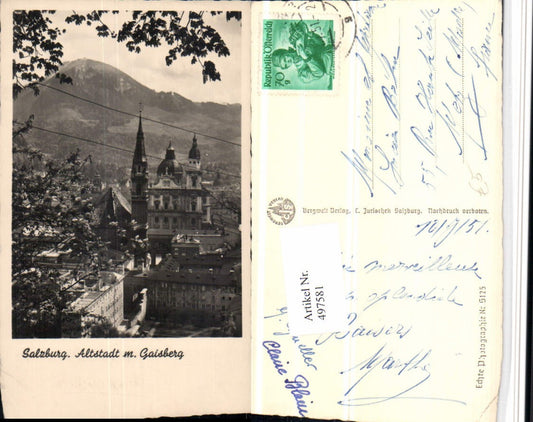 497581,Salzburg Altstadt Kirche m. Gaisberg