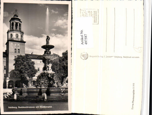497587,Salzburg Residenzbrunnen Brunnen m. Glockenspiel