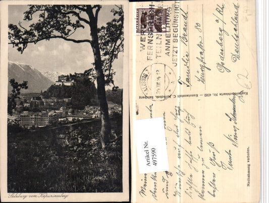 497590,Salzburg Teilansicht m. Festung vom Kapuzinerberg