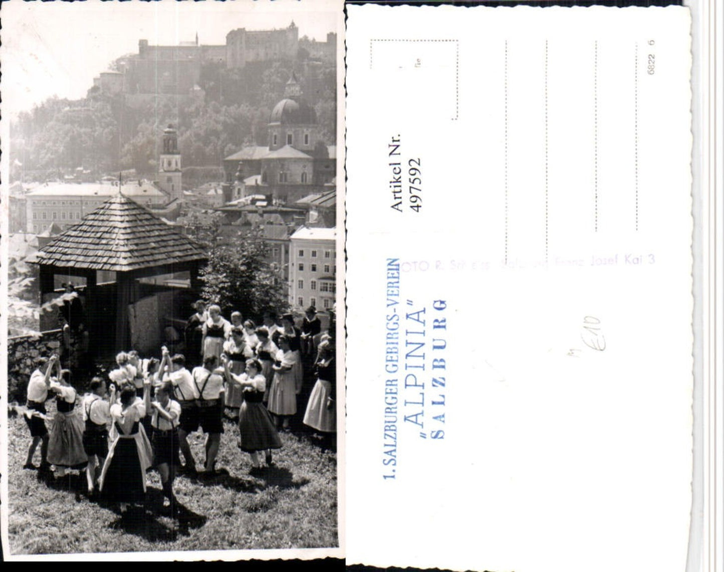 497592,Foto AK Salzburg Gebirgs-Verein Alpina Tracht Tanz Festung