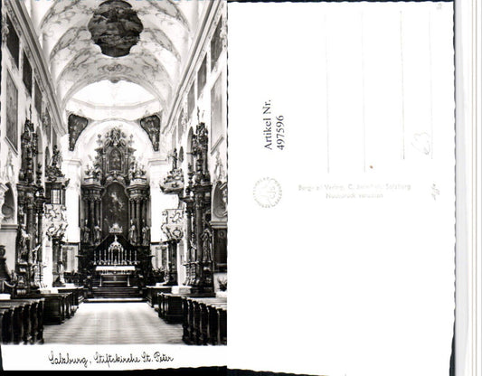 497596,Salzburg Stiftskirche Kirche St. Peter Innenansicht