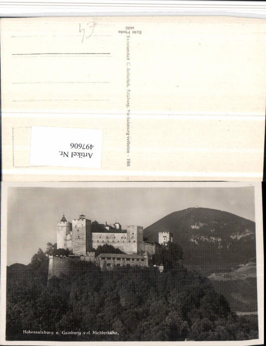 497606,Salzburg Festung Hohensalzburg m. Gaisberg v. d. Richterhöhe