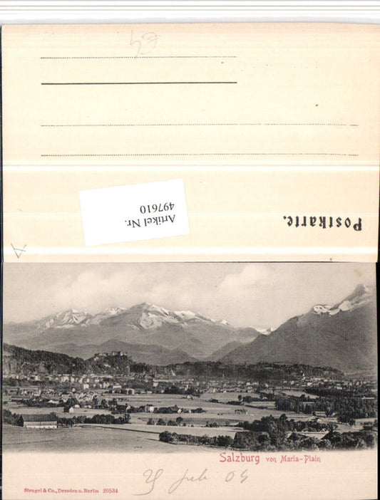 497610,Salzburg Totale von Maria Plain Bergkulisse pub Stengel & Co 20534