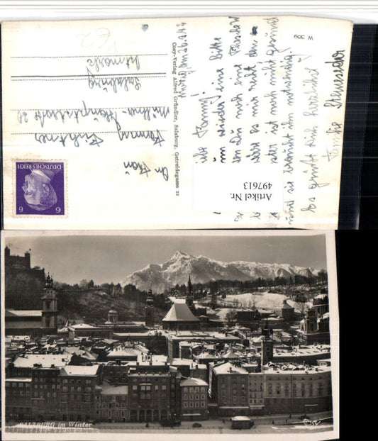 497613,Salzburg Teilansicht Bergkulisse Winterbild pub Cosy
