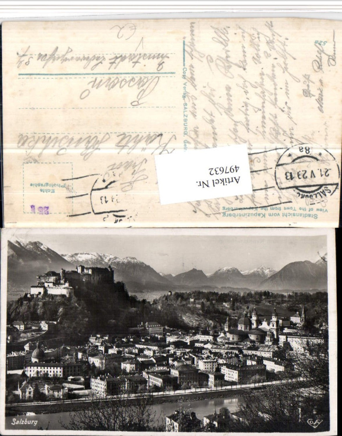 497632,Salzburg Totale m. Festung v. Kapuzinerberg Bergkulisse pub Cosy