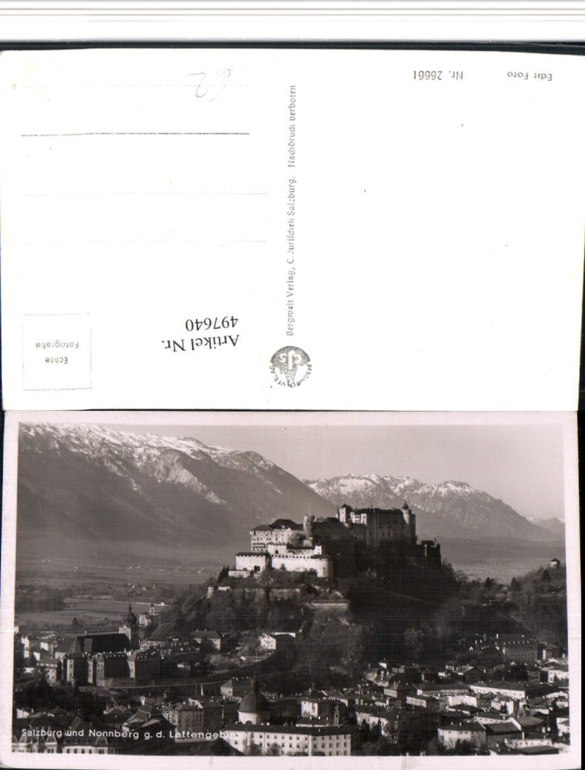 497640,Salzburg Teilansicht Nonnberg m. Festung Bergkulisse