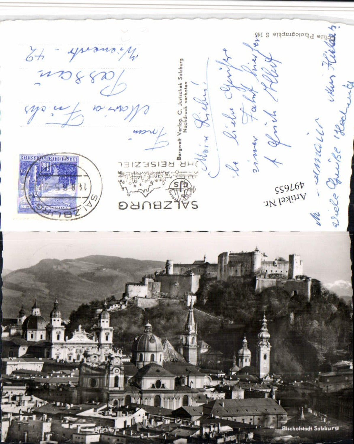 497655,Salzburg Teilansicht Kirchen m. Festung