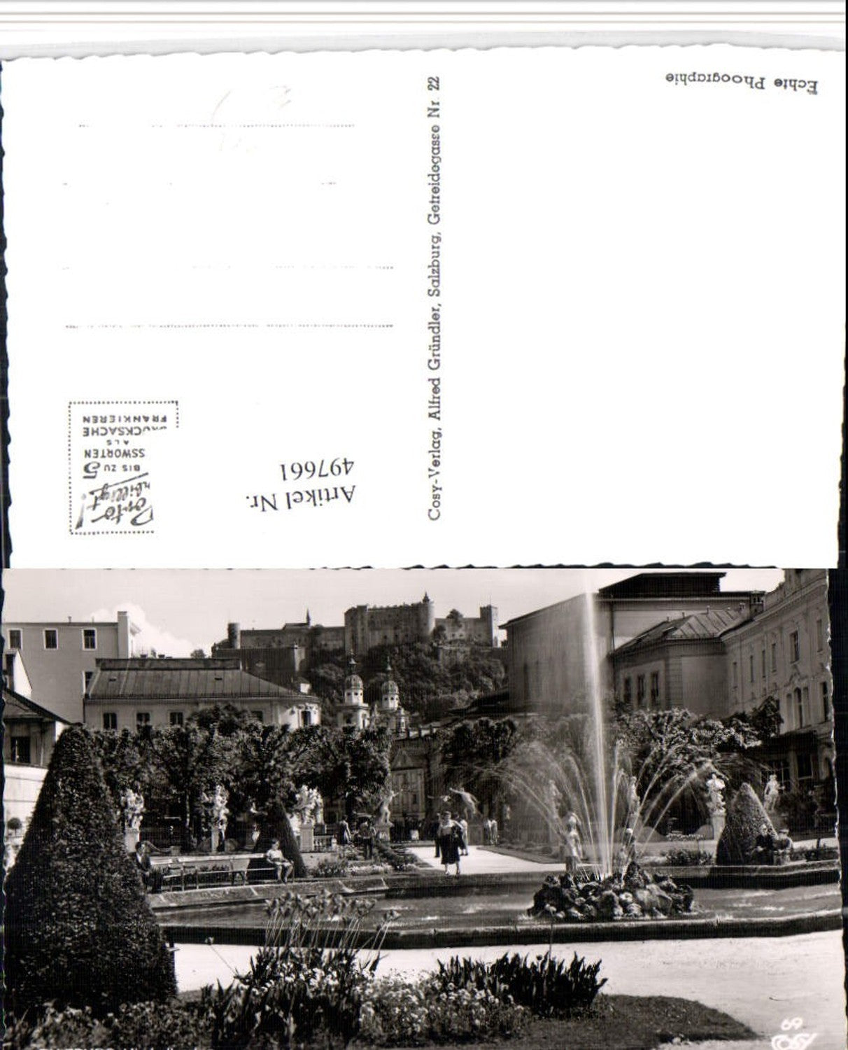 497661,Salzburg Mirabellgarten Brunnen m. Festung pub Cosy 69