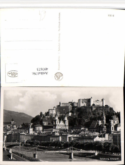 497673,Salzburg Teilansicht Altstadt Brücke m. Festung