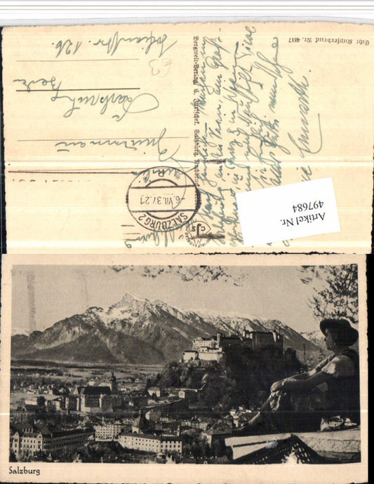 497684,Salzburg Teilansicht m. Festung Bergkulisse