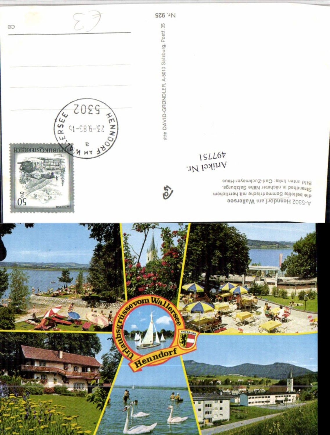 497751, Henndorf am Wallersee Partial view of the lido Multi-view map pub Cosy