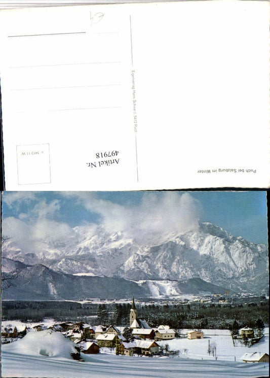 497918,Puch b. Salzburg Totale Bergkulisse Winterbild