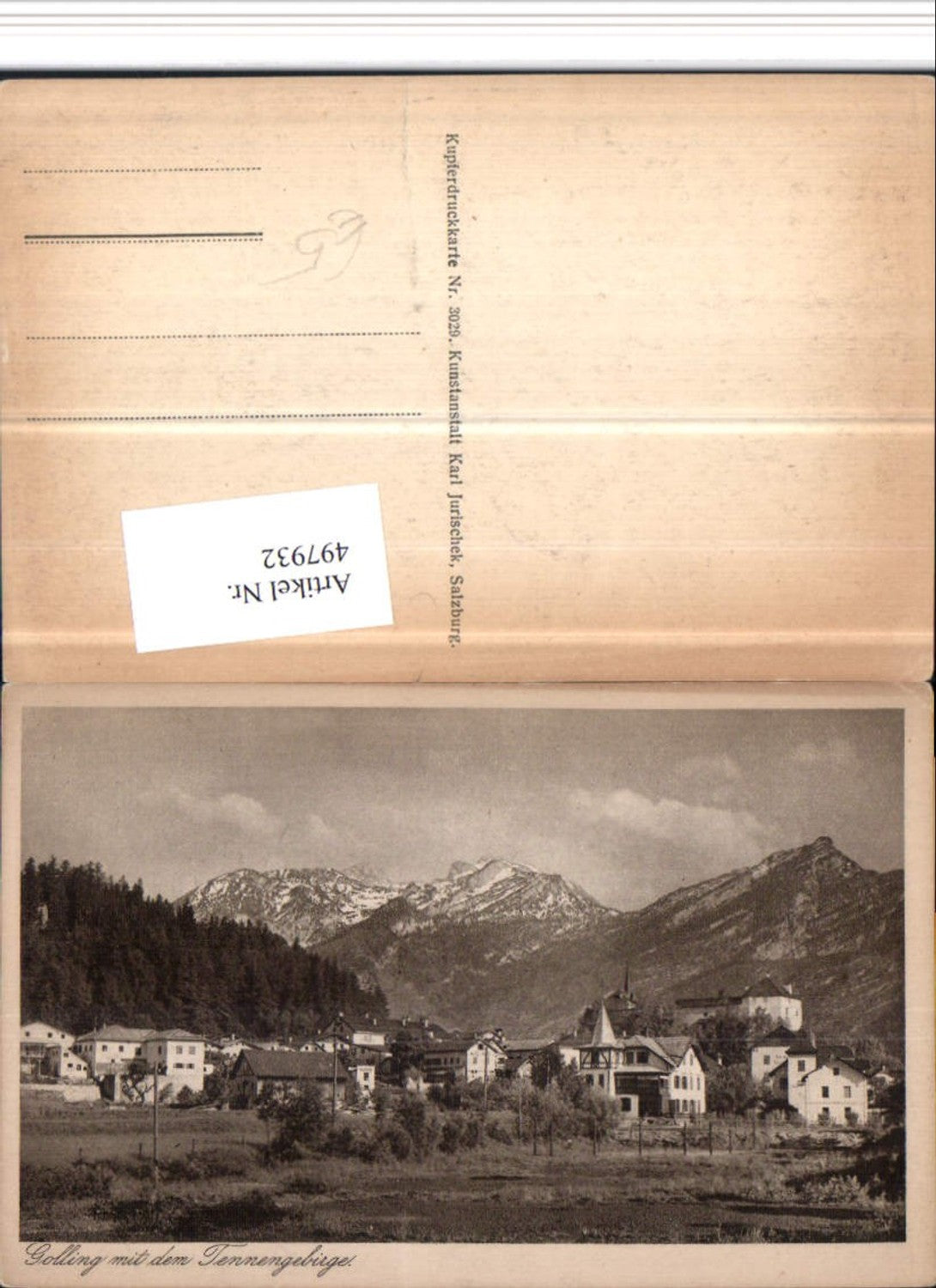 497932,Golling Teilansicht m. Tennengebirge Bergkulisse