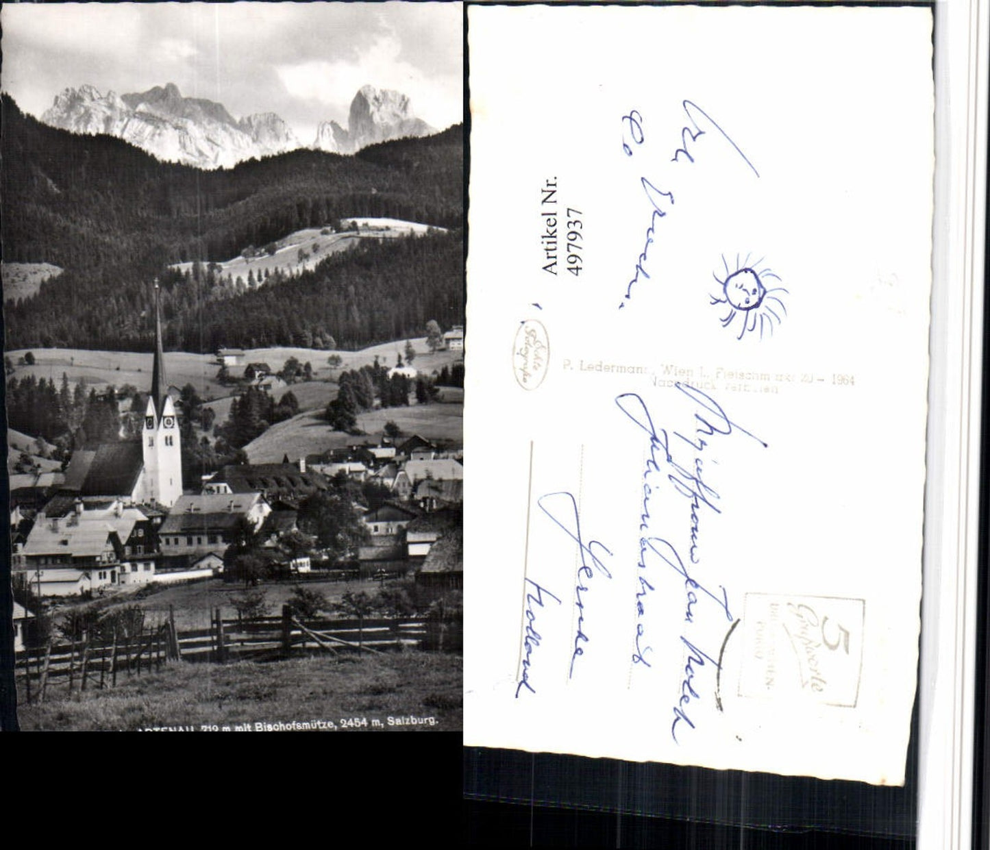 497937,Abtenau Teilansicht m. Bischofsmütze Bergkulisse