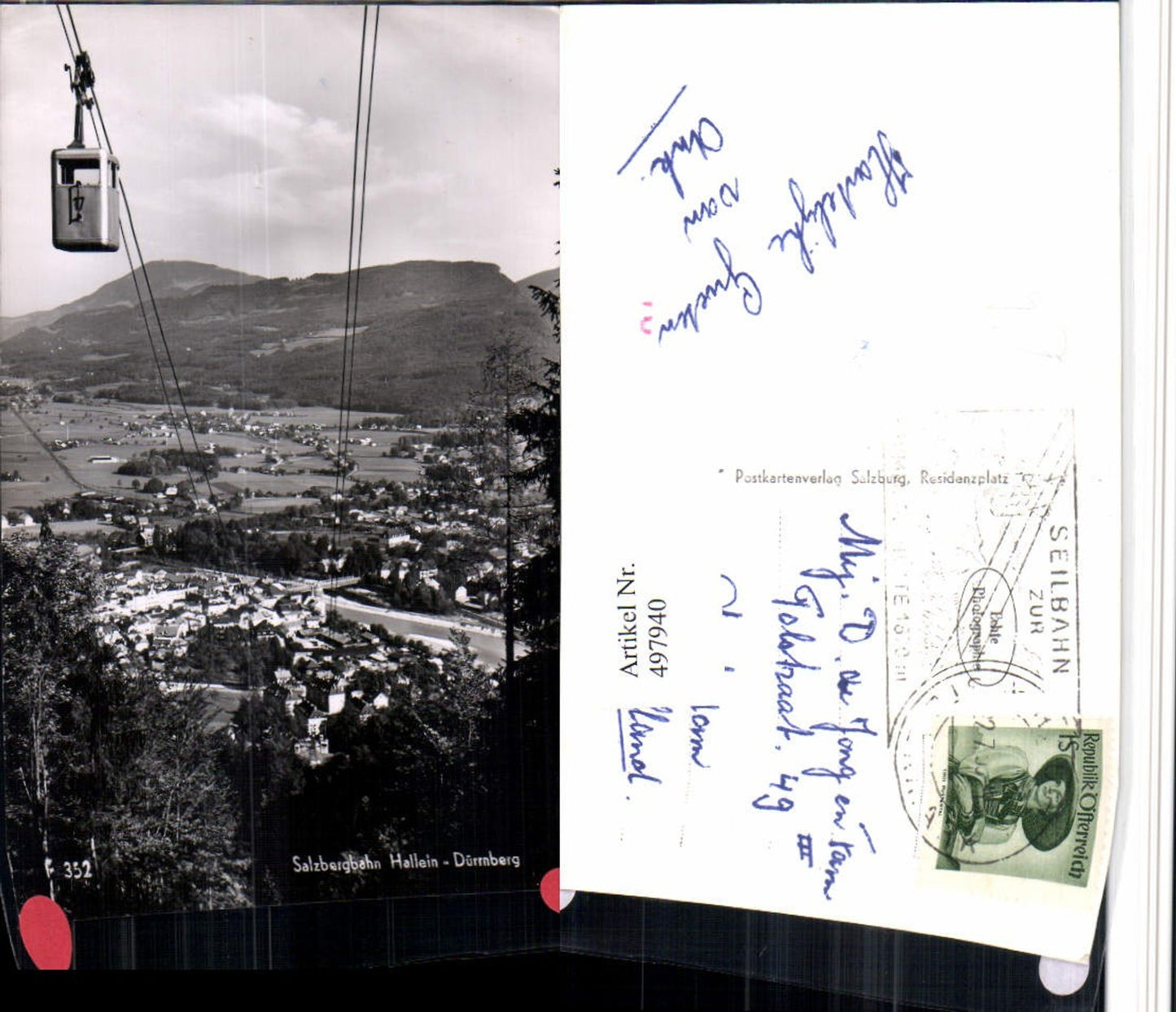497940,Hallein Teilansicht Salzbergbahn Seilbahn Dürrnberg
