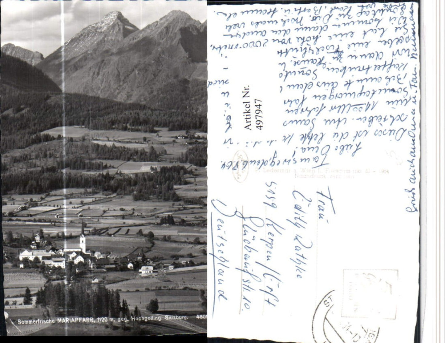 497947,Mariapfarr Totale geg. Hochgolling Bergkulisse