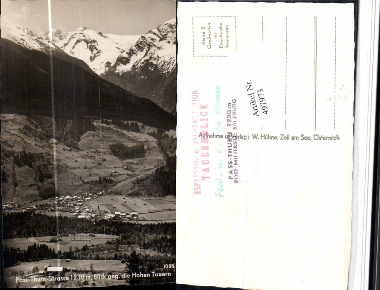 497973,Pass-Thurn-Straße b. Mittersill geg. Hohen Tauern Bergkulisse