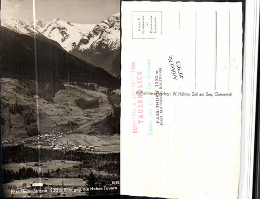 497973,Pass-Thurn-Straße b. Mittersill geg. Hohen Tauern Bergkulisse