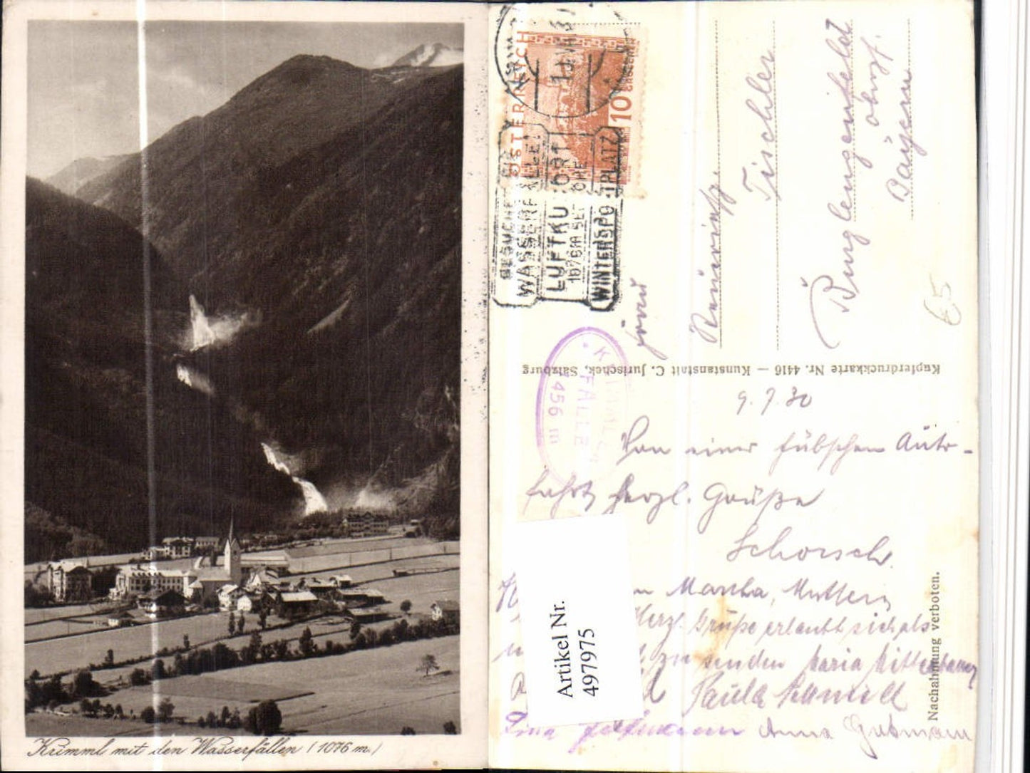 497975,Krimml Totale m. d. Wasserfällen