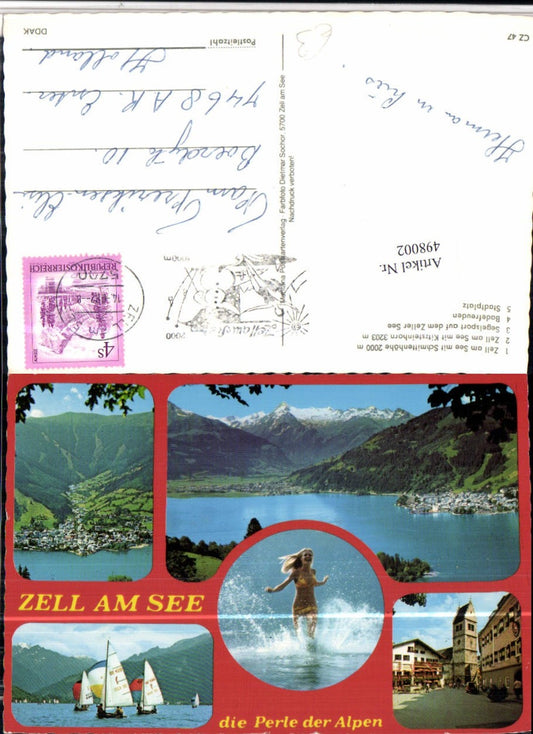 498002,Zell am See Totale Segelboote Turm Mehrbildkarte
