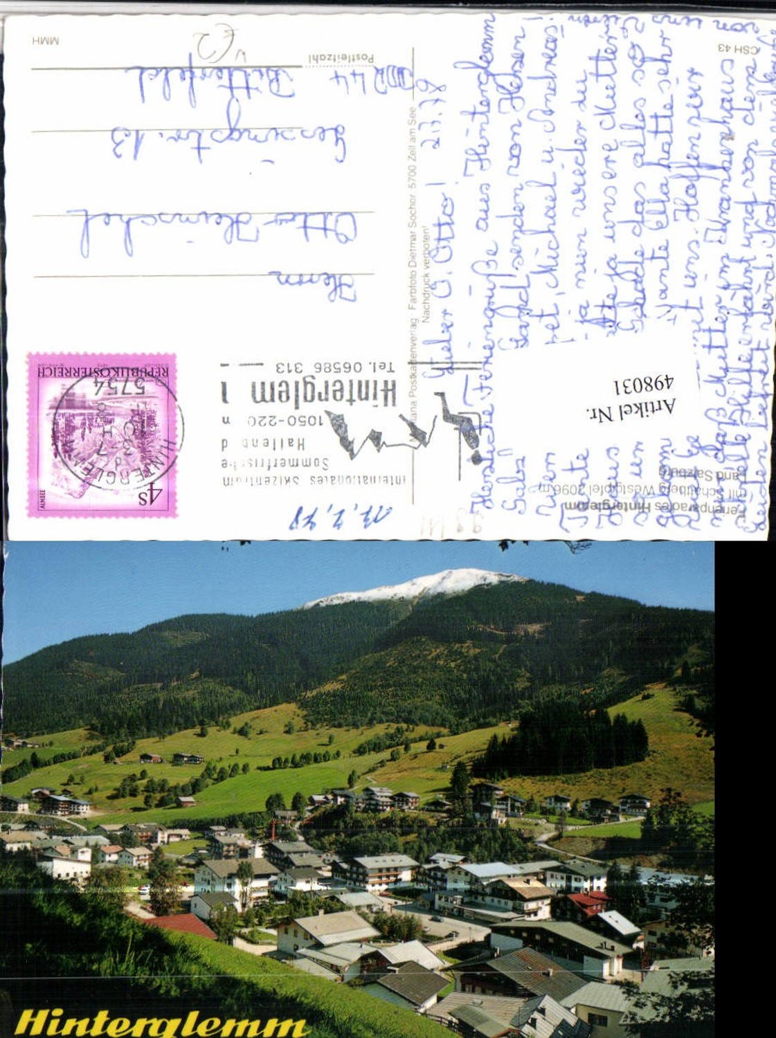 498031,Hinterglemm Teilansicht Bergkulisse