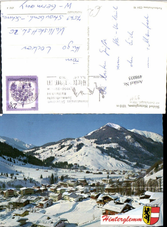 498035,Hinterglemm Totale m. Zwölferkogel Bergkulisse Winterbild