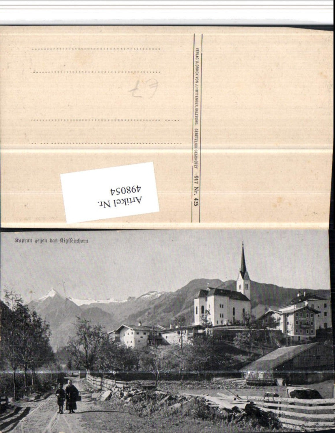 498054,Kaprun Teilansicht Kirche geg. Kitzsteinhorn Bergkulisse