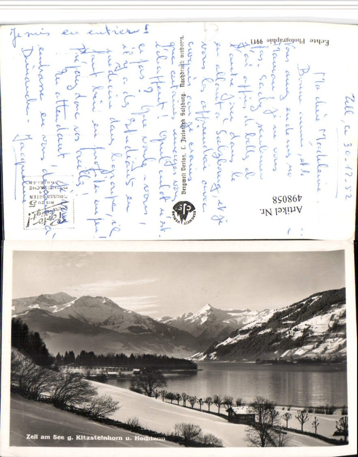 498058,Zell am See geg. Kitzsteinhorn Bergkulisse Winterbild