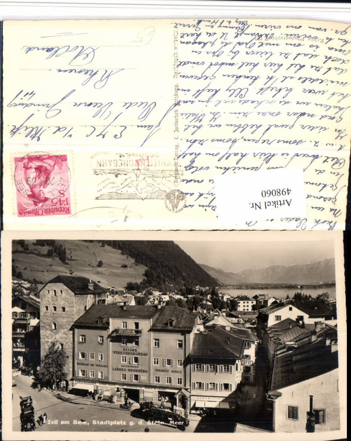 498060,Zell am See Teilansicht Stadtplatz geg. Steinernes Meer