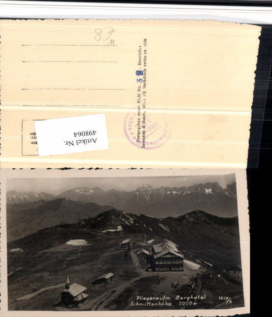 498064,Berghotel Schmittenhöhe b. Zell am See Fliegeraufnahme