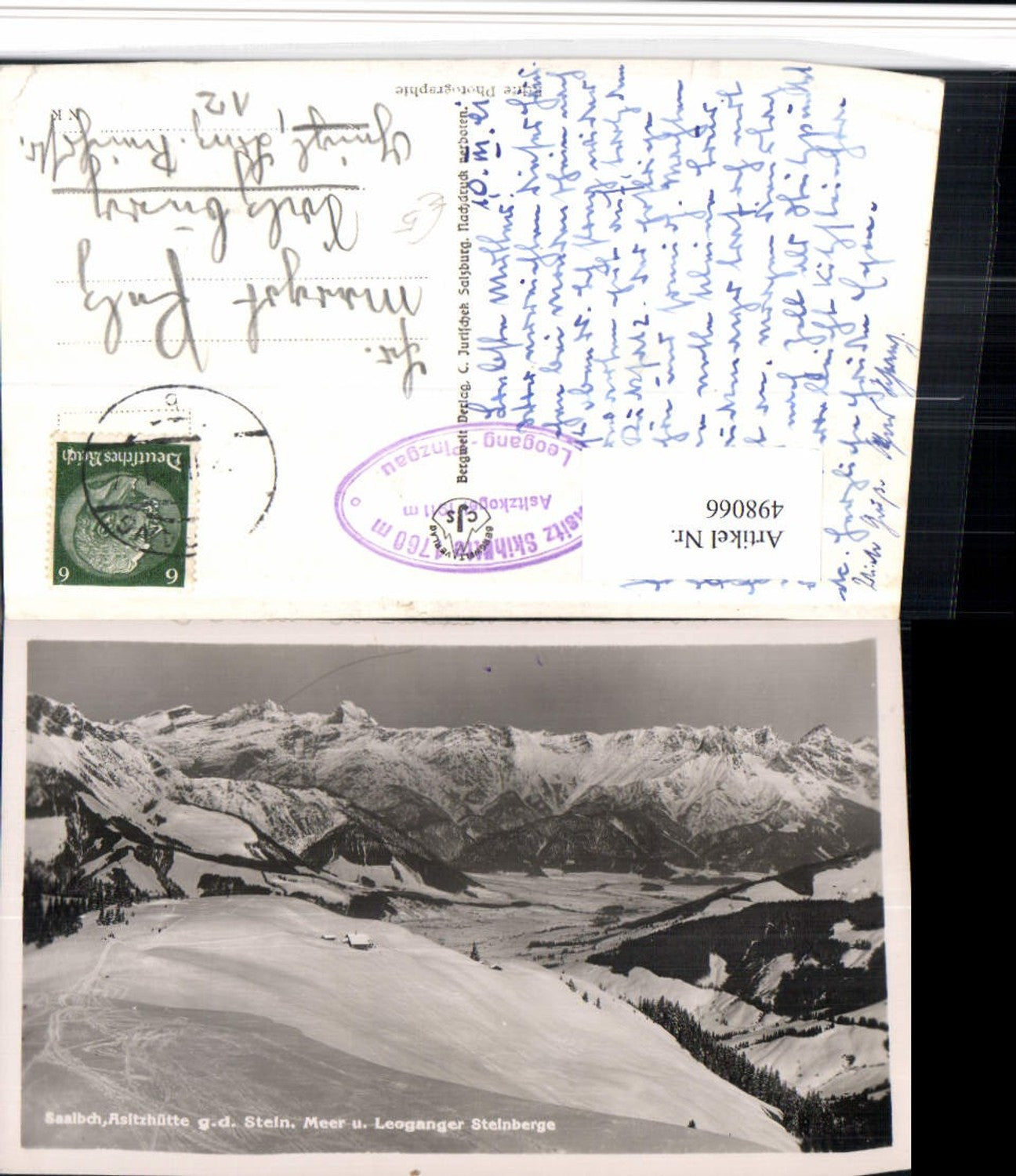 498066,Saalbach Asitzhütte geg. Steinernes Meer Bergkulisse Winterbild