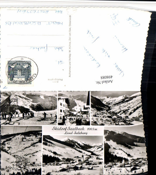 498088,Saalbach Totale Seilbahn Skilift Mehrbildkarte