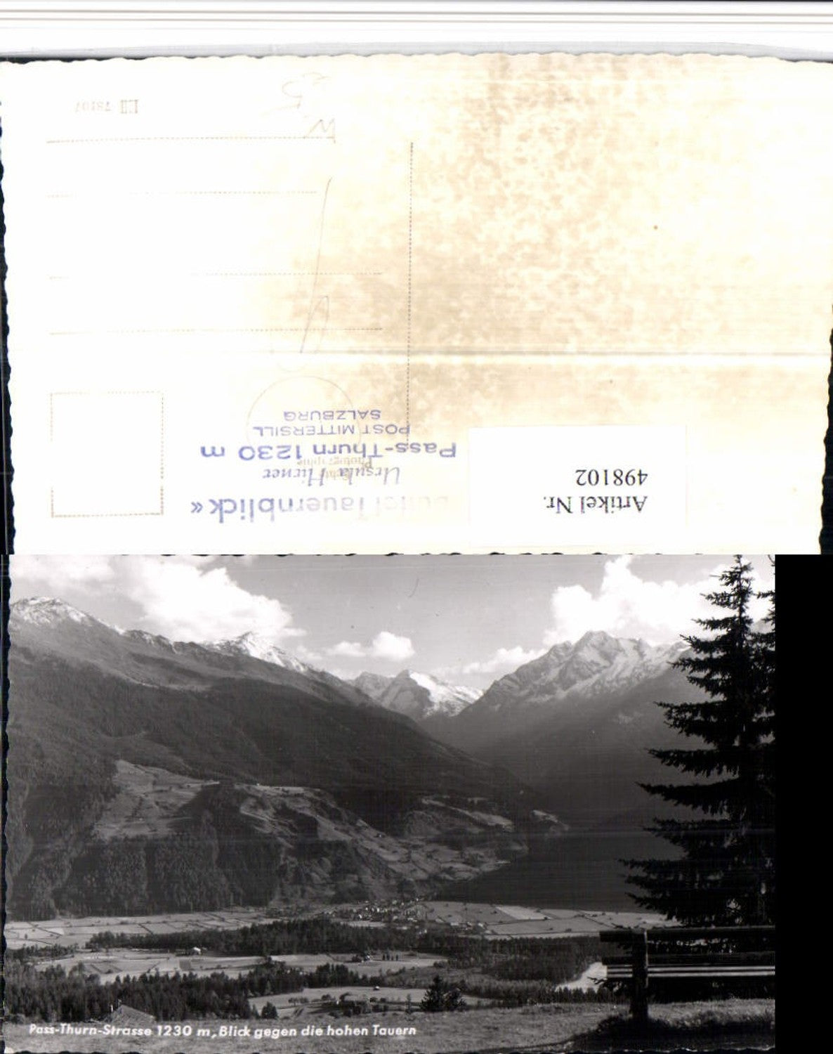 498102,Pass-Thurn-Straße b. Mittersill geg. Hohen Tauern Bergkulisse