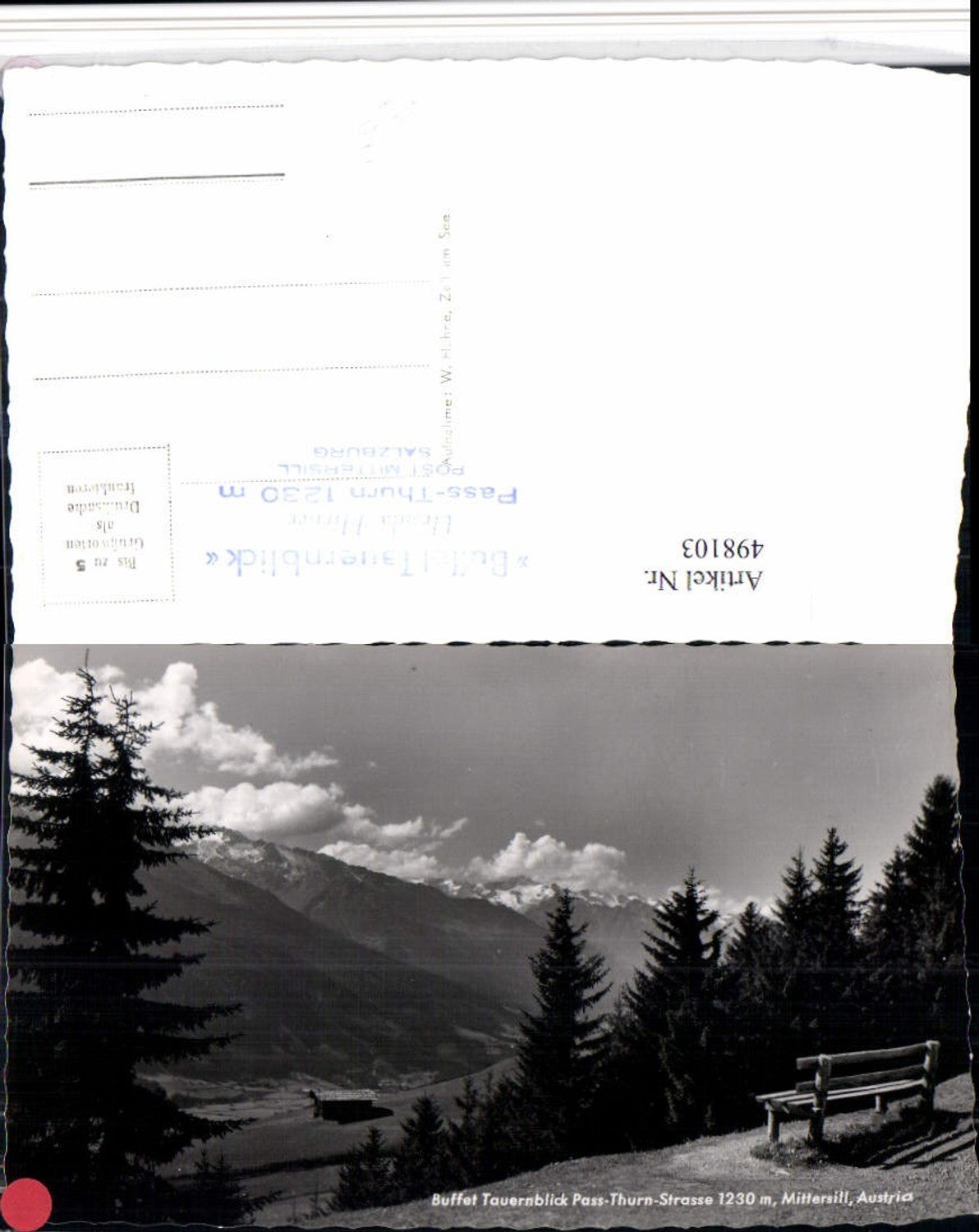 498103,Buffet Tauernblick Pass-Thurn-Straße b. Mittersill Bergkulisse