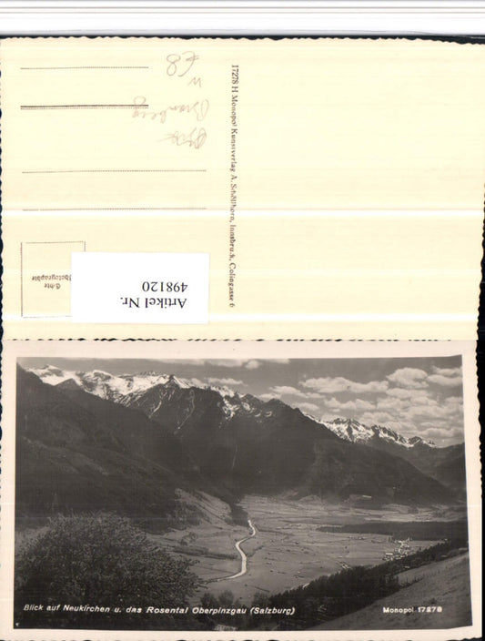 498120,Blick auf Neukirchen Totale u. Rosental Bergkulisse Bramberg