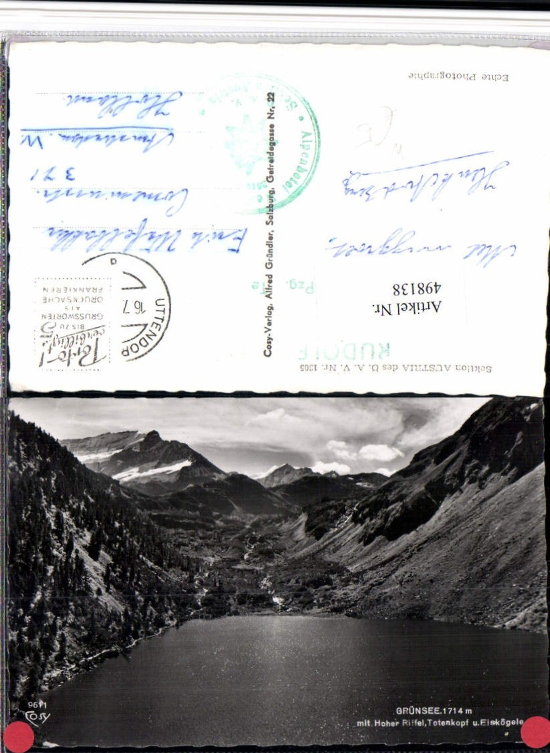 498138,Grünsee See b. Uttendorf m. Hoher Riffel Bergkulisse