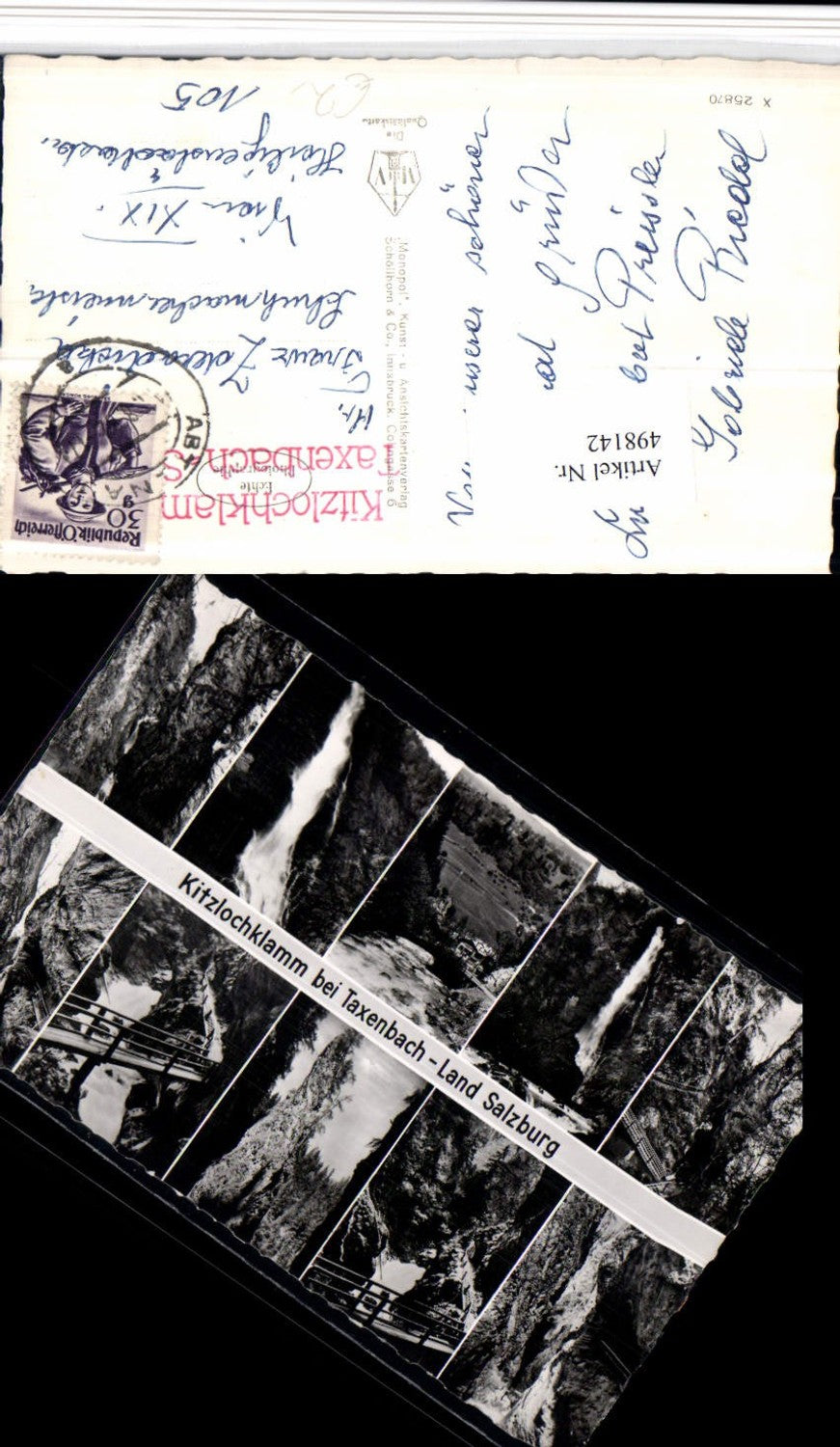 498142,Kitzlochklamm b. Taxenbach Klamm Wasserfall Mehrbildkarte