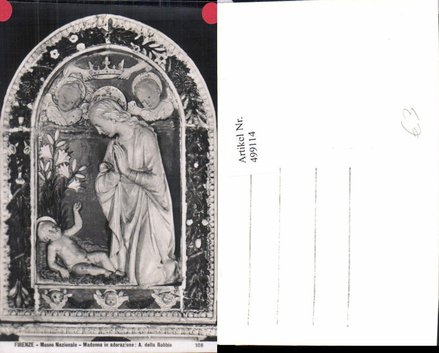 499114,Plastik Figur Skulptur Madonna in adorazione A. della Robbia Religion