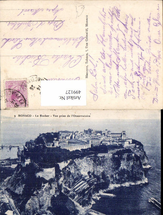 499127,Schloss Burg Monaco Le Rocher Vue prise de l Observatoire Fürstenpalast