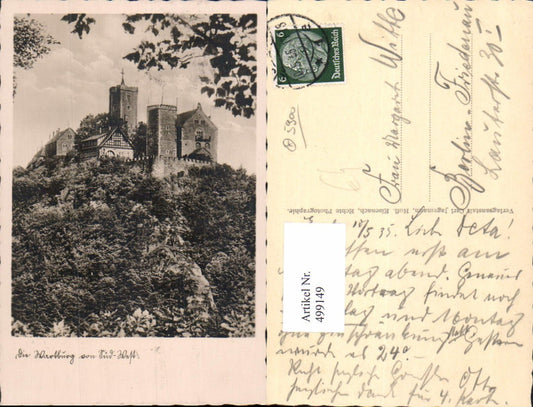 499149,Foto Ak Burg Wartburg Eisenach Süd-West